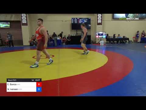 2018 Marine Corps US Open/UWW Junior Greco Roman 130 Quarters - Ethan Bunce (KWC) Vs. Nic Iversen