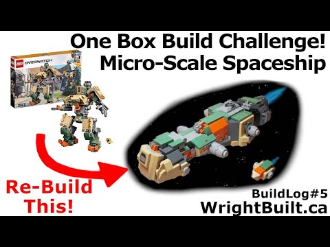 One Box Challenge - Micro-Scale Spaceship | Lego | Build Log | WrightBuilt.ca