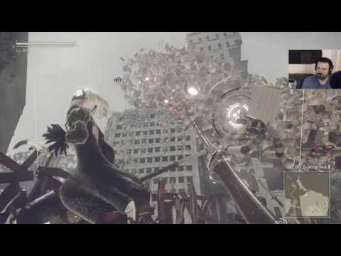 Nier Automata playthrough pt36 - One Crazy Boss Run! To Save the Robot Village