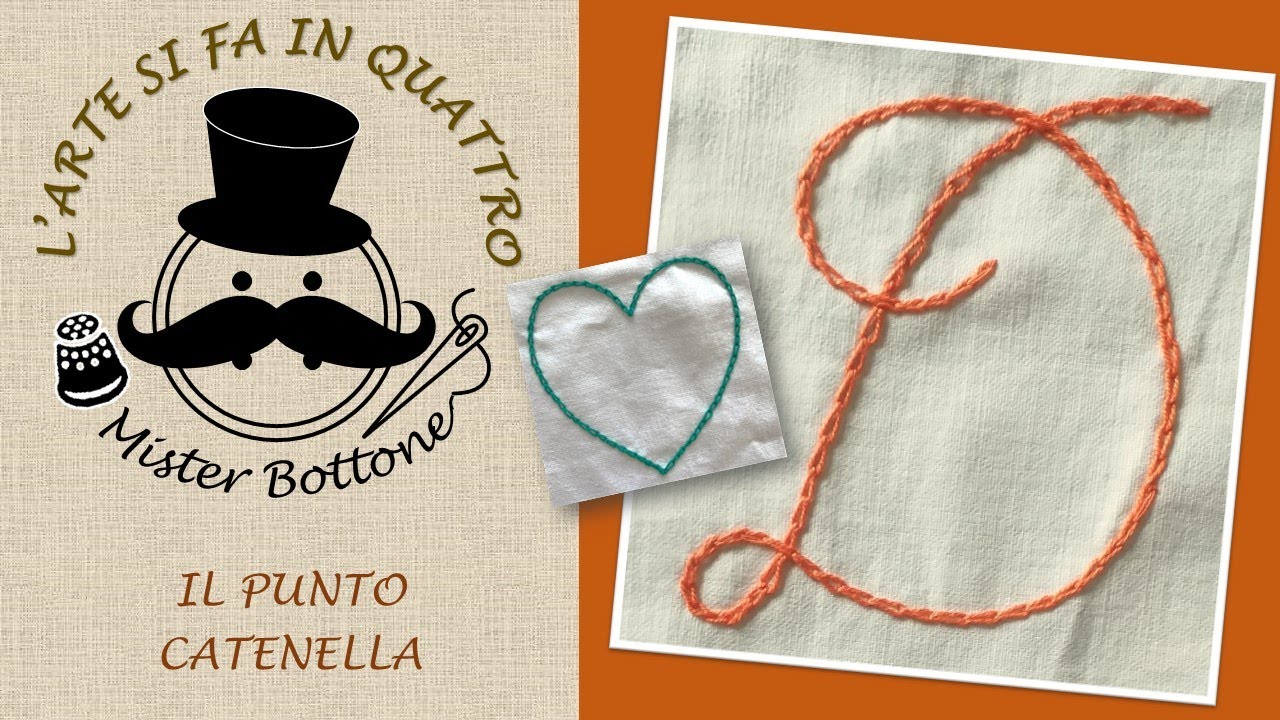 PUNTO CATENELLA ricamo a mano | inizio e chiusura | Tutorial per mancini e per destri