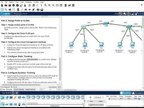 3.6.1 Packet Tracer - Implement VLANs and Trunking