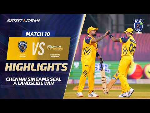 ISPL Season 3 - Match 10: Chennai Singams continue their winning streak defeating Falcon Risers.