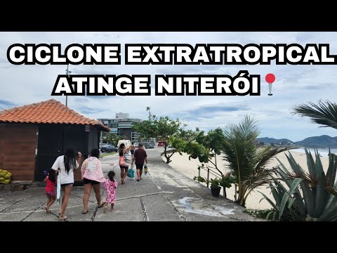 CICLONE EXTRATROPICAL EM NITERÓI HOJE: ( PRAIA DE PIRATININGA) Ventos FORTES e Ondas GIGANTES