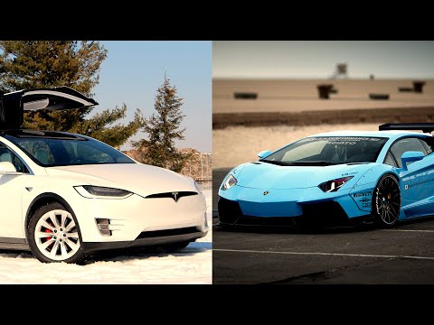 Lamborghini Aventador vs Tesla Model X Dragrace