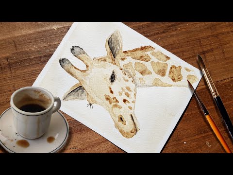 coffee painting step by step | Giraffe painting tutorial | #inspiringart #painting