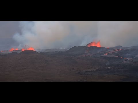 Sundhnúkagígaröð Volcano Eruption in Iceland - seen from Þorbjorn - Close up
