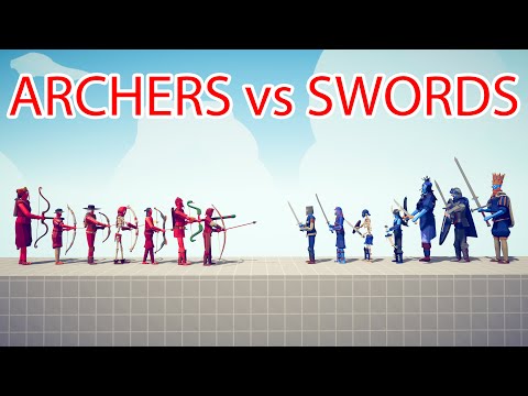 ARCHERS Team vs SWORD Team - Totally Accurate Battle Simulator TABS