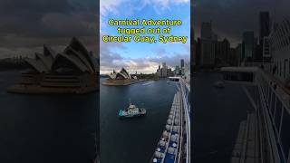 Carnival Adventure cruise ship tugged out of Sydney