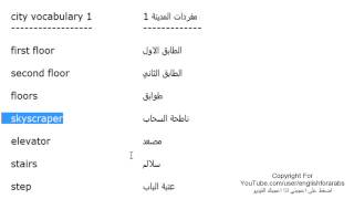 كلمات انجليزية الدرس 179 قد تحتاجها اثناء تواجدك في المدينة الجزء 1