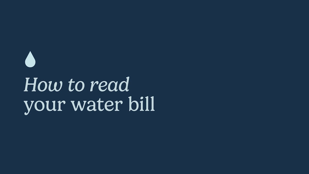 How to read your water bill