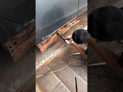 Restoring the Car's rusted Rocker Panel #restoration #repair #carrepair #shorts