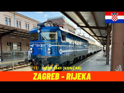 Cab Ride Zagreb - Rijeka (Zagreb–Rijeka Railway - M202, Croatia) train driver's view 4K