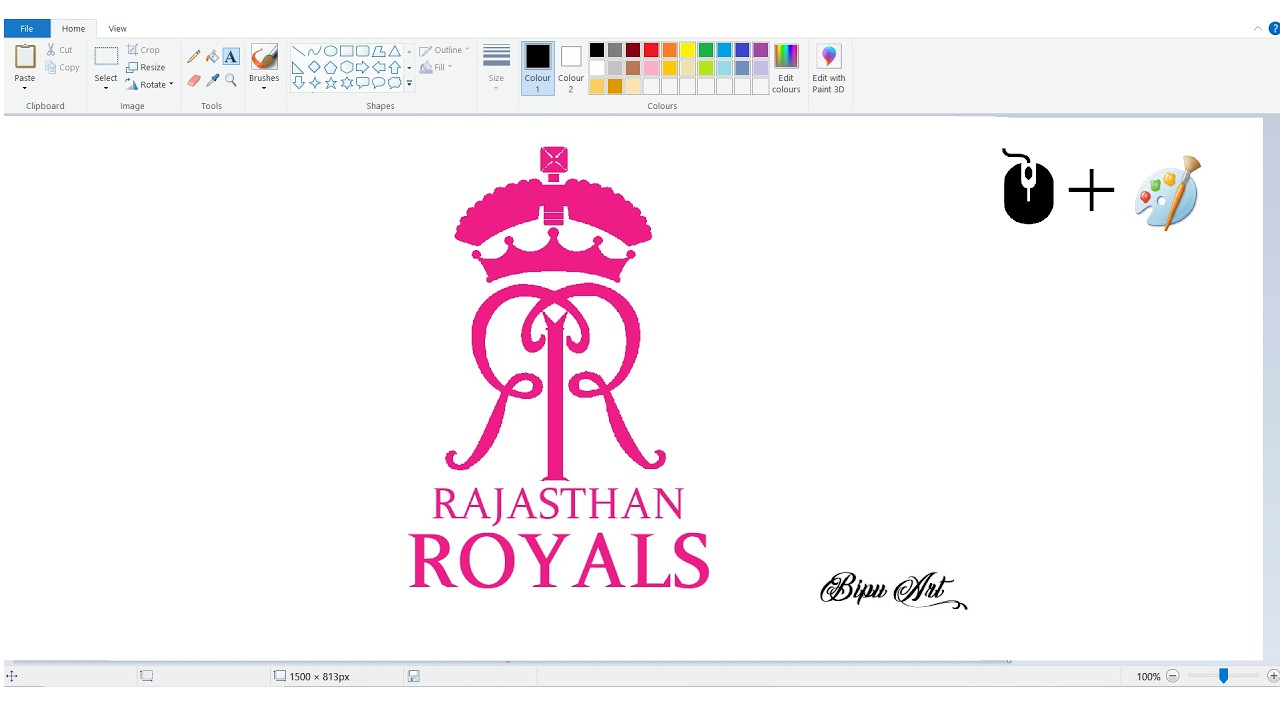 Rajasthan Royals ( RR ) Logo Drawing on Ms Paint 🎨 @rajasthanroyals