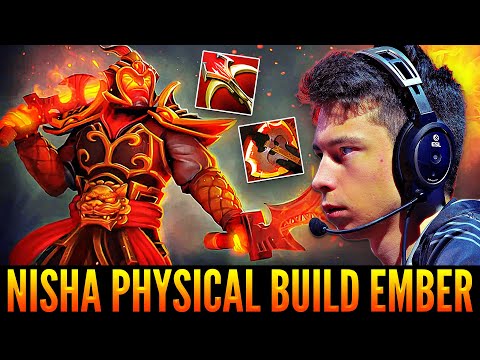 👉 NISHA Trying Something New - Going For Physical Build Ember Spirit To Carry His Team - Dota 2
