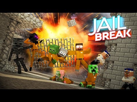 Monster School: JAILBREAK CHALLENGE - Minecraft Animation