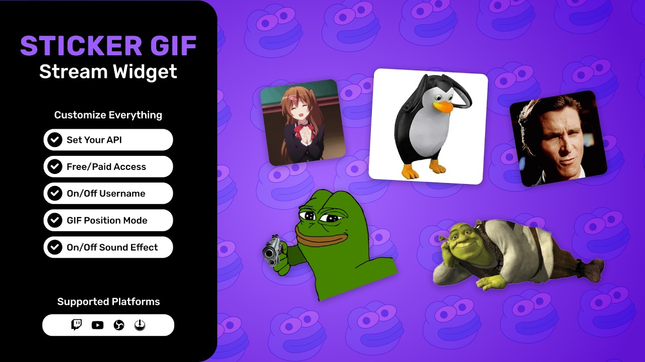 Twitch GIF Widget 🎉 Animated Chat Reactions (Tenor) for OBS & StreamElements