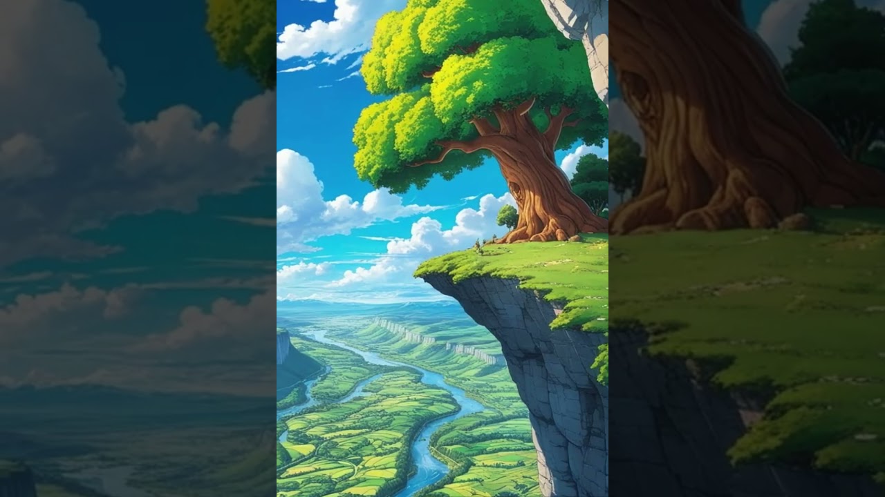 Epic Cliffside View: Nature's Masterpiece 🌄🌳 #geography #anime #army #wallpaper  #livewallpaper