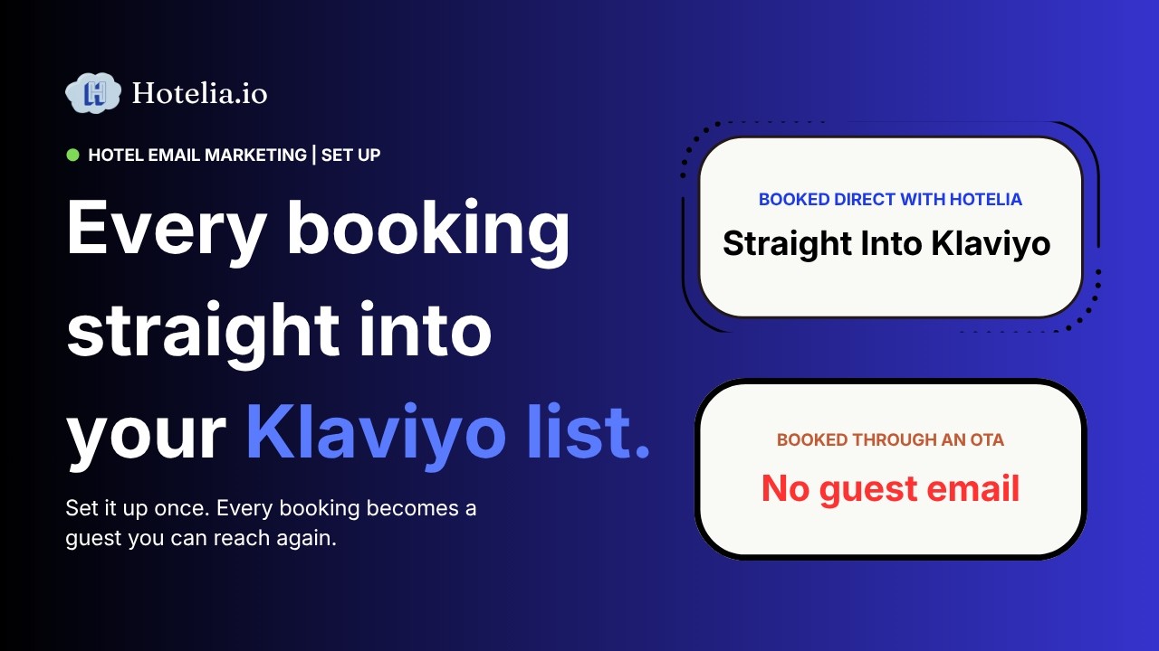 Hotelia Klaviyo integration walkthrough video