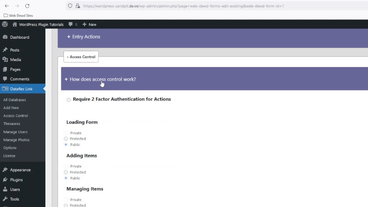 Example Database & Search - Adding Security