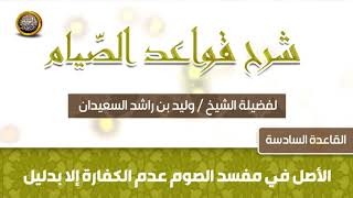 صورة القاعدة السادسة  -  شرح قواعد الصيام -  للشيخ وليد بن راشد السعيدان