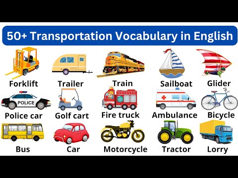 50+ Transportation Vocabulary in English | Learn Transportation Vehicles #transportation