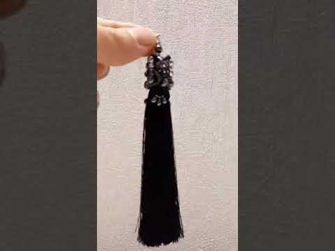 Серьги кисти черные длинные кружевные с жемчугом 1001 ночь Ручная работа - фото 1 - id-p1418683841