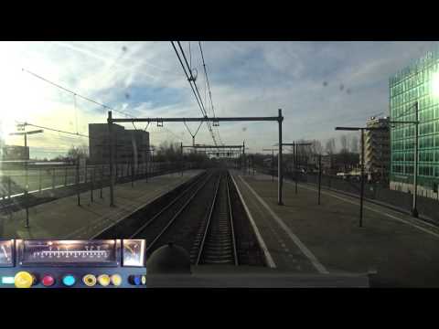 A train driver's view: Almere Centrum - Amsterdam CS, ICM, 20-Jan-2017.