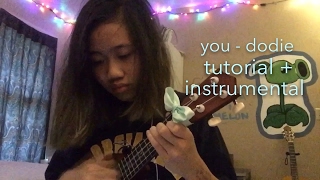 you - dodie clark ukulele tutorial w/ chord charts &amp; subtitles + instrumental/karaoke