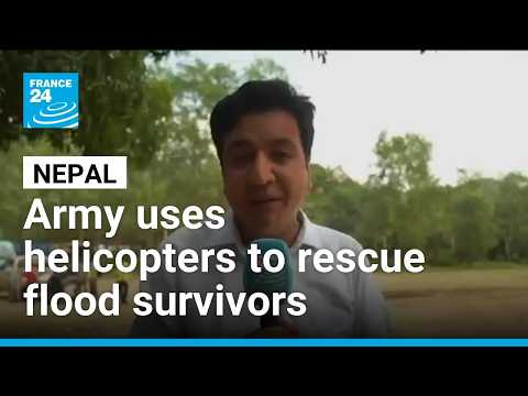 Nepali army uses helicopters to rescue flood survivors
