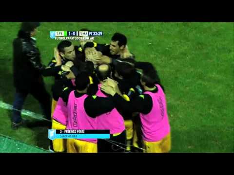 Gol de Pérez. Sp. Estudiantes 1 - Santamarina 1. Fecha 20. Primera B Nacional 2015. FPT.