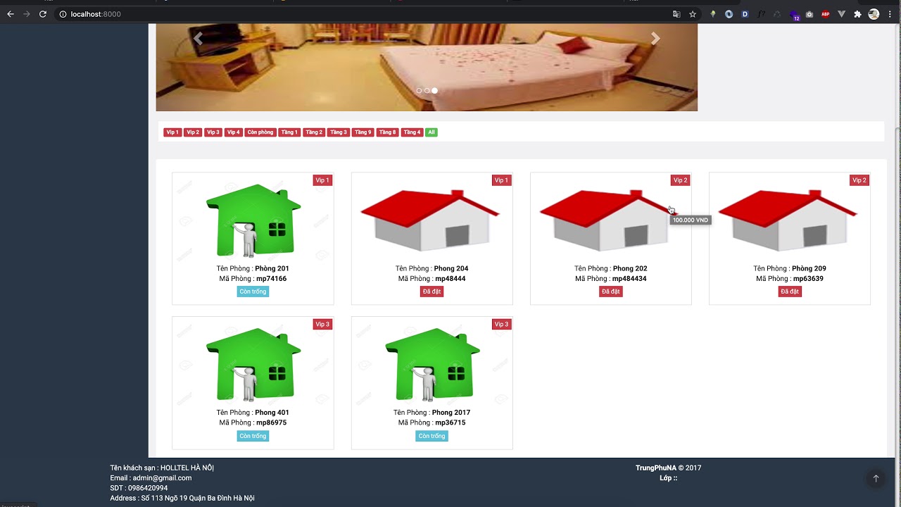 Đồ án tốt nghiệp - Quản lý đặt phòng ks - Code php mysqli