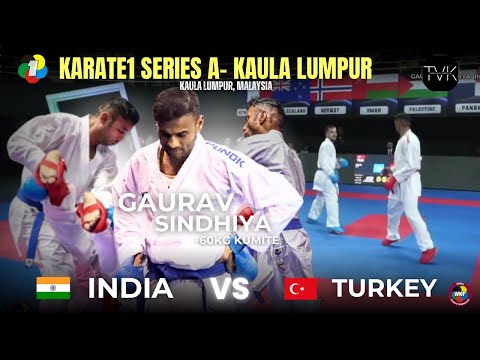 Karate1-Series A Kaula Lumpur | Gaurav Sindhiya (IND) vs TUR Male -60 kg 2025 #wkf #yt #karate