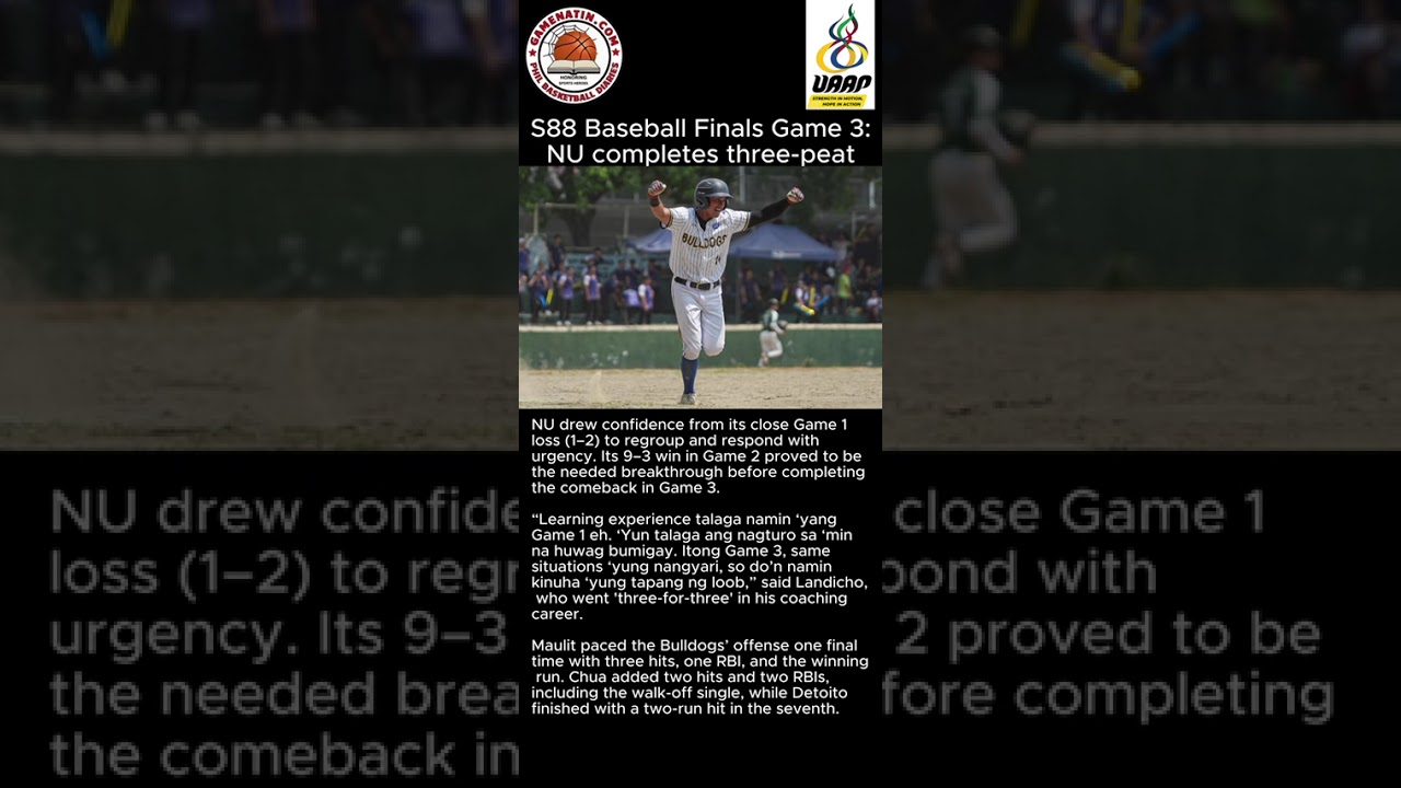 UAAP Men's Baseball: NU grabs third straight title after walk-off win in deciding game vs DLSU