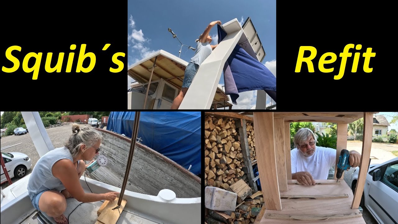 Squib's Refit - Closing a thru-hull fitting - Final assembly of roof supports - Conduit installation /98