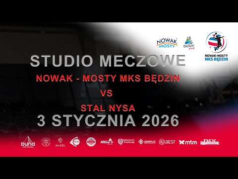 Studio meczowe - Nowak-Mosty MKS Będzin vs Stal Nysa - 3 stycznia 2026
