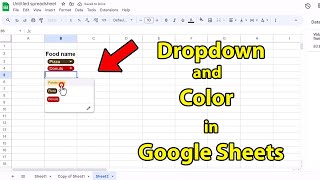 How to create drop down list in google sheets with color