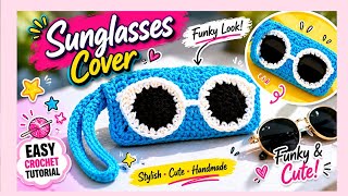 Funky Crochet Sunglasses Cover 😍 Viral Specs holder Tutorial 💕 | DIY Tutorial for Beginners #crochet