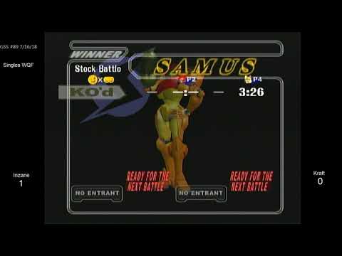 GSS 89 SSBM - Inzane (Samus) vs. Kraft (Fox) - Melee WQF