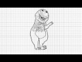 How To Draw Barney The T Rex From Barney And Friends Cartoon Series Video