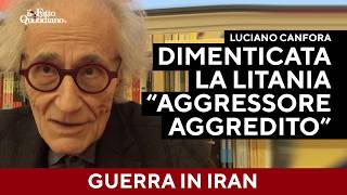 Iran, Canfora: "Newspapers have forgotten the 'attacker-attacked' litany. There's a risk of enlar...