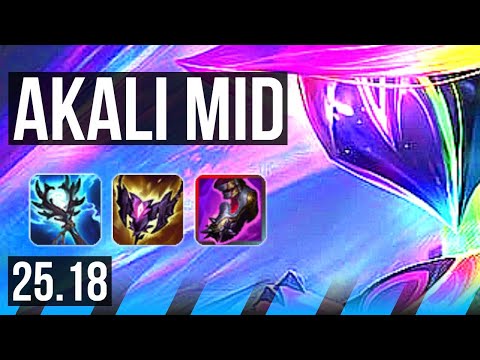 AKALI vs GALIO (MID) | 700+ games, 43k DMG, Dominating | NA Master | 25.18