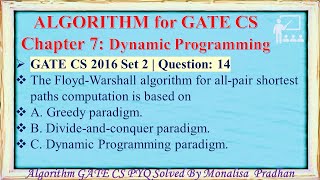 Download the video "GATE CS 2016 Set 2 | Q14:The Floyd-Warshall algorithm for all-pair shortest paths computation is"