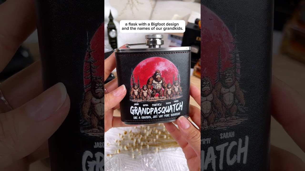Grandpasquatch & Dadsquatch | Personalized Leather Flask