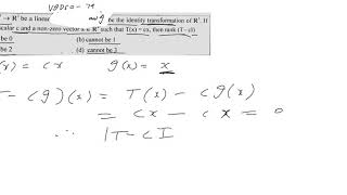 IIT JAM MATHEMATICS | Linear Algebra | Example on Linear Transformation | VIDEO 79