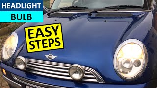 How to change headlight bulb on Mini R50 R53 2000-2006 First Generation