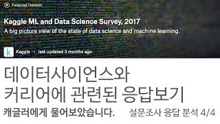 (4/4) 캐글 설문조사 - 데이터 사이언스 머신러닝 분야의 커리어에 관련된 응답 분석