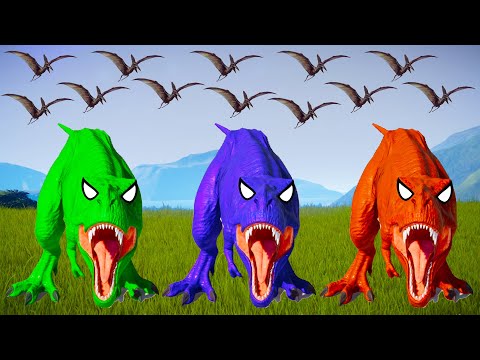 T-REX COLOR PACK vs GODZILLA vs CERATOSAURUS vs ALLOSAURUS - Jurassic World Evolution