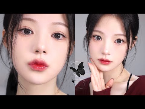 추운 날 더 쌀쌀하게 ೃ༄ 오묘 시크한 레드립 메이크업🥀