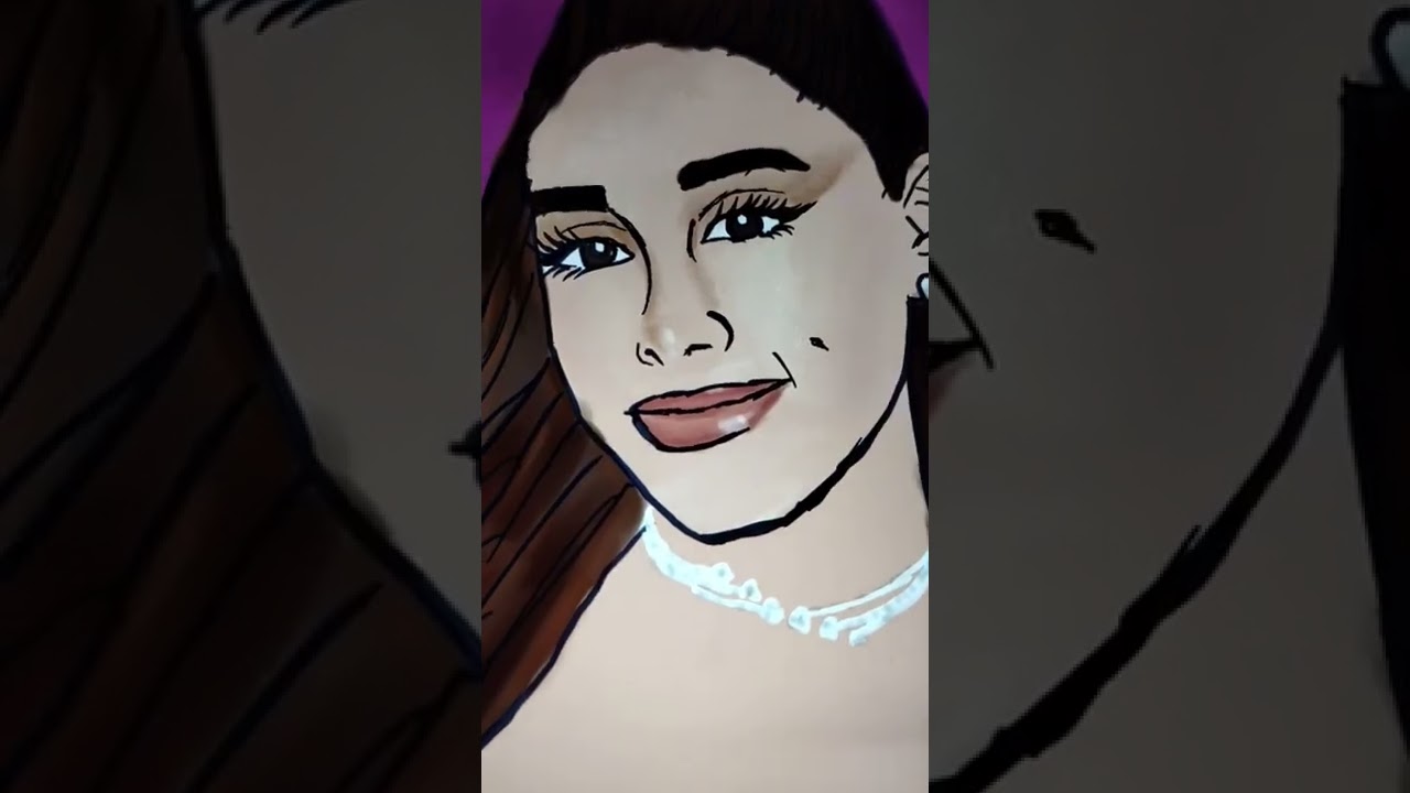 Ariana Grande cartoon portrait🎨#fashionillustration #digitalart #arianagrande #trendingpage