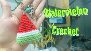 Crochet. Watermelon  pattern, step by step : ถักแตงโม